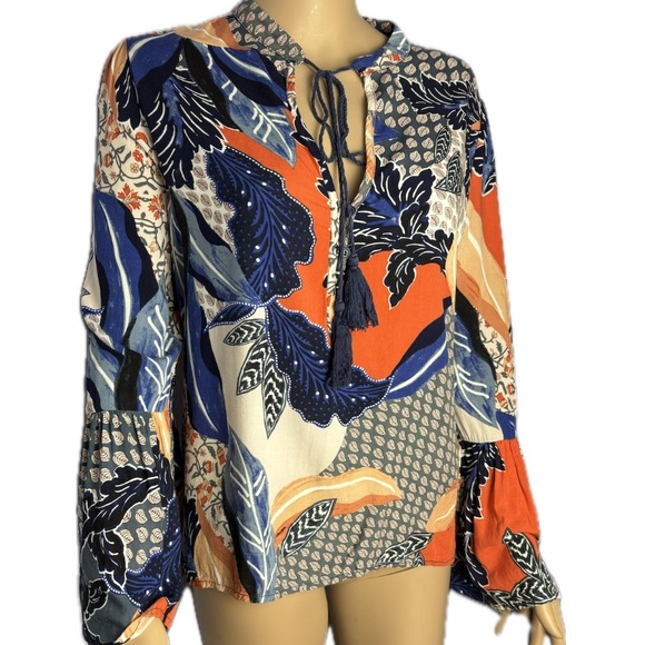 Jaase Multicolor Boho Blouse with Tassels - Picture 2 of 10